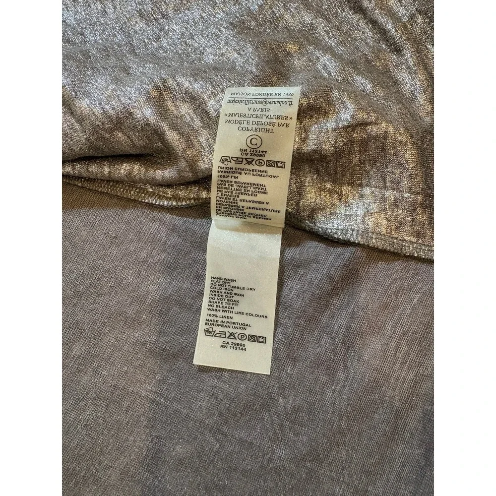 Majestic Filatures Paris Metallic Linen Open Cardigan Blazer Silver M Portugal 3